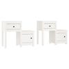 Table de chevet - Maison Exclusive - Blanc - Pin massif - Lot de 2, 79,5x38x65,5 cm