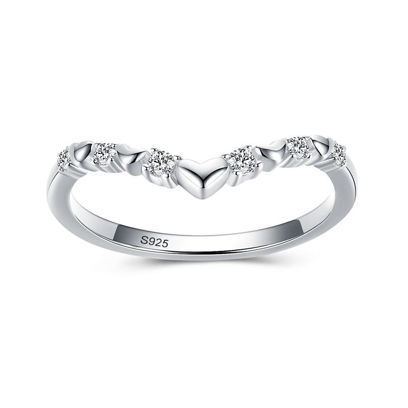 Ada Jewelry Anel De Prata 925 Sterling Silver Trendy Hearts Design Rings for Women 5