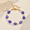 Imitation Pearl Lucky Blue Evil Eye Bracelet for Women, Stainless Steel Adjustable Beads Bracelet, Birthday Party Jewelry Gifts