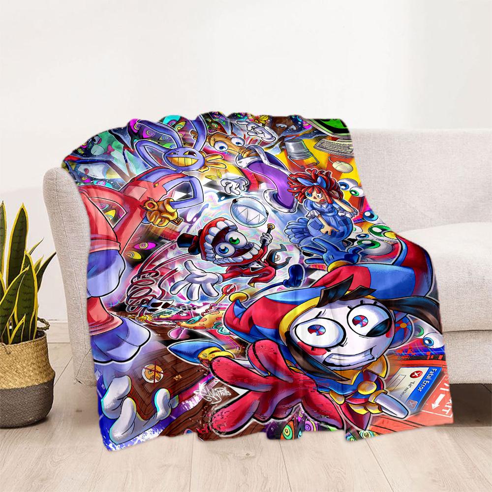 Digital Circus Blanket Comfortable Suitable for Sofa Office Bed Four Seasons Universal Playful Design Perfect Gift for Relatives and Friends