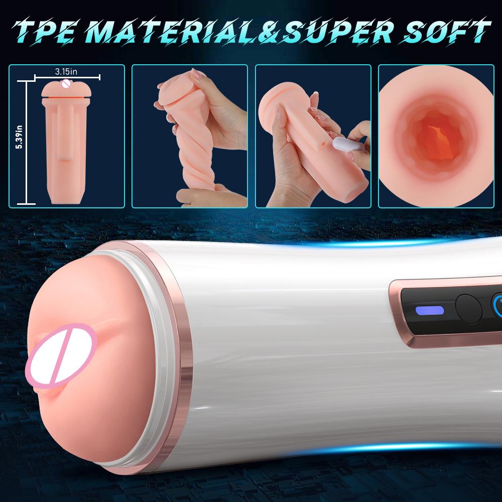 Automatic Sucking Male Masturbator, Blowjob Cup, Pocket Type Vaginal Sex Toy, 10-speed Vibrating Penis Glans Trainer (with Box)