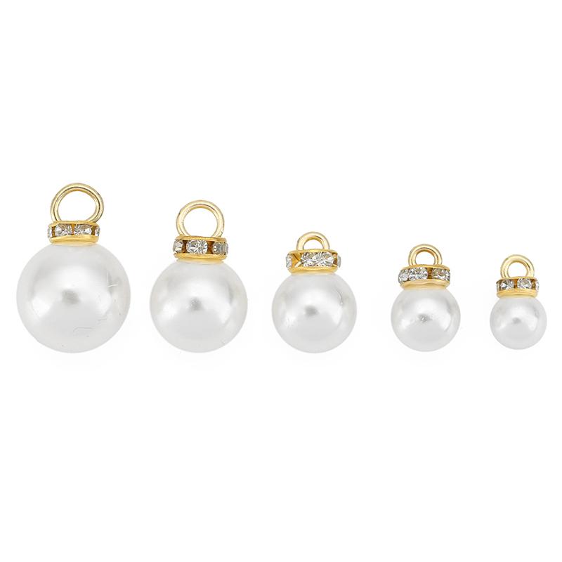 

20pcs 8 10 12 14 16 mm Imitation Pearl Beads Earring Charms Crystal Beads Necklace Pendants for Bracelet Findings Jewelry Making 8mm