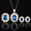 Jewelry Copper Bottom Gold-Plated Simulation Blue Spinel High-End Retro Suit Women 10 * 14-8 * 10