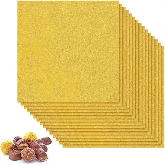 

Hemoton 200 шт. Золотая алюминиевая фольга для обертки конфет, упаковочная бумага для подарков, для шоколадных сладостей, для вечеринок, дней рождений, свадеб 15*15cm 200pcs