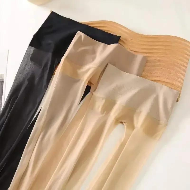 5D Seamless Crotchless Stockings Summer Ultra-Thin Matte Silky High Waist Pantyhose Female Transparent Invisible Matte Tights