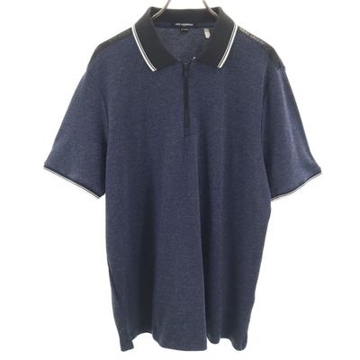 Beauty Products Short Sleeve Half Zip Polo Shirt XL Navy Men's Used