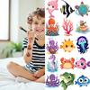 54pcs Temporary Tattoo Cartoon Creatures Temporary Tattoo Stickers Ocean Animals Waterproof Long-lasting Body Stickers For
