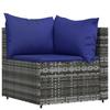 Vidaxl 3-Cz. Garden Lounge Set, Cushions, Grey PE Rattan