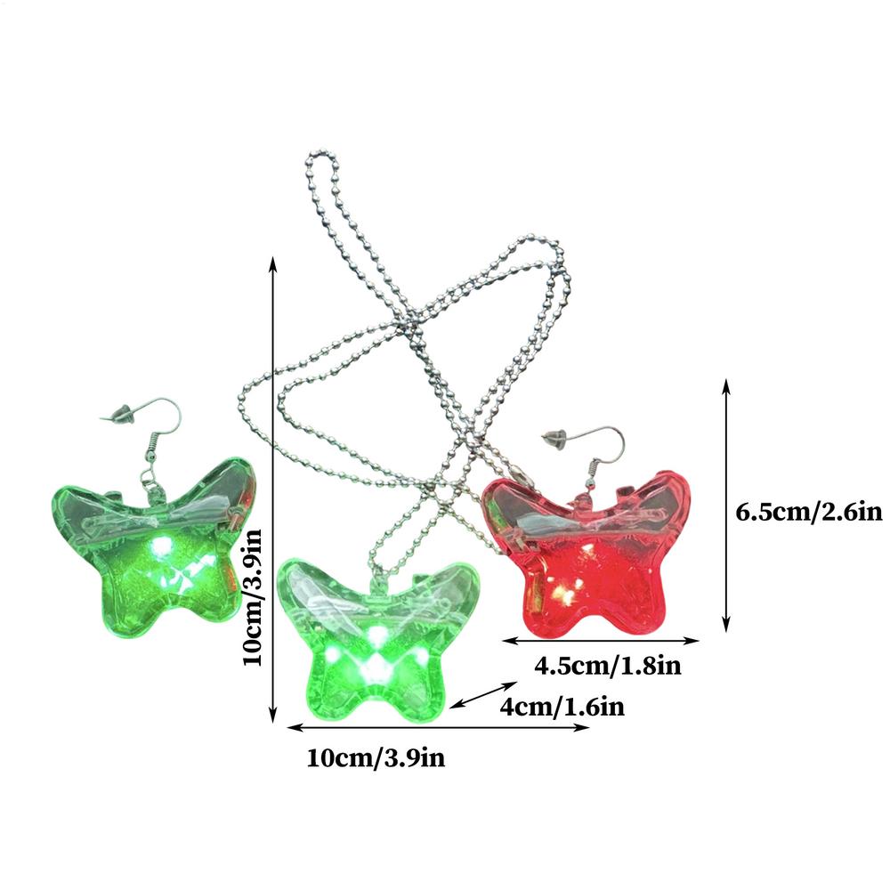 Dangle Drop Earrings USB Charging Versatile Retro Lighted Drop Earrings And Necklace For Birthdays Weddings Christmas Dating