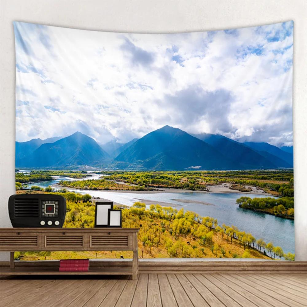 Bedroom Living Room Wall Tapestry Home Decoration Aesthetics Landscape Wall Mounted Background Poster Mural Hanging Cloth