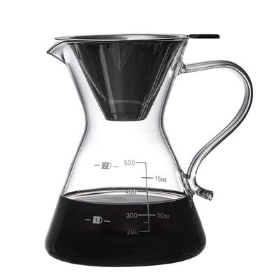 LISM Glass Pour-Over Coffee & Tea Pot with Filter