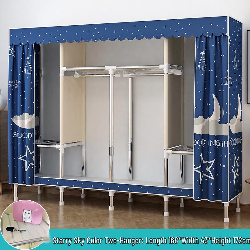 Compact All-Steel Frame Cloth Wardrobe: Durable Storage Solution for Bedrooms and Apartments