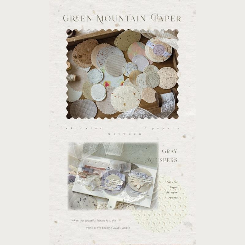 Light Retro Decorative Paper Disks Paper Disc For Journals Gift Packaging Creative Projects Soft Color Palette