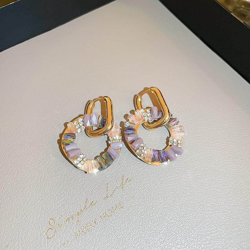 European and American Simple Geometric Beanie Stud Earrings Personalized Trend Earrings Metal Cold Wind Earrings Women