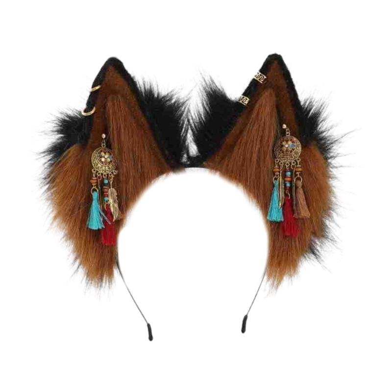 

Plush Beast Ear Headband Cosplay Costume Hairhoop Party Props Headpieces Masquerade Headdress Girl Animation Accessories