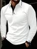 Herren Langarm-Poloshirt, Schlank geschnittenes stilvolles Freizeit-Oberteil für den täglichen Gebrauch