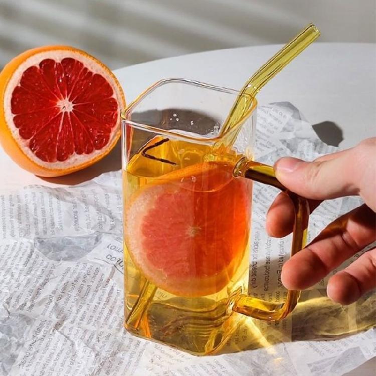 Colorful Glasses Drinkware Coffee Cup Square Shaped Cup for Cocktails Beverage