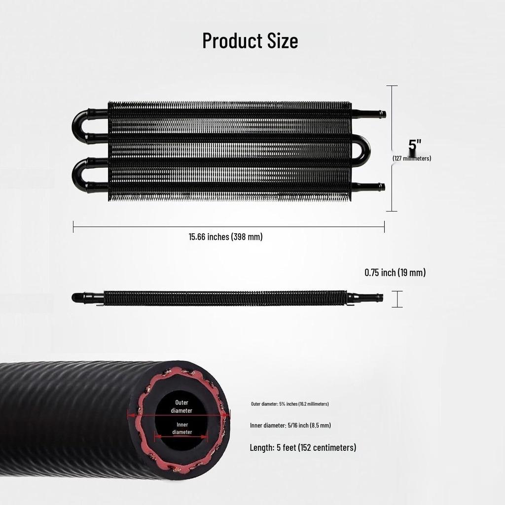 Universal Multi-Row Oil Cooler for Car Modifications (4, 6, or 8-row)