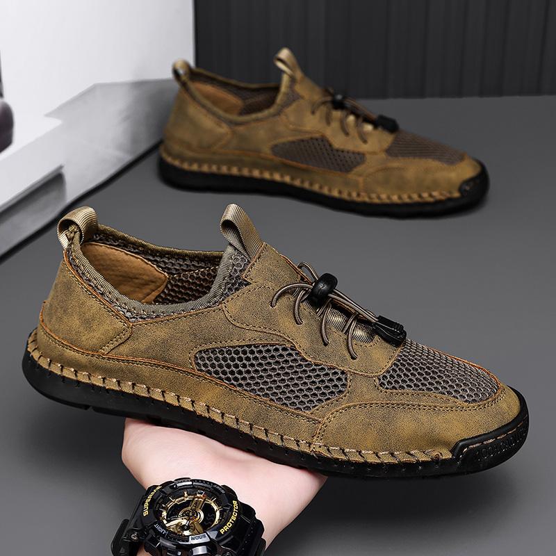 Fashion Retro Style Men's Summer Mesh Sneakers Breathable Casual Shoes Outdoor Running Tennis Hiking Ubber Soled Male Treking Footwear