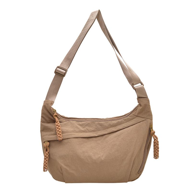 Borsa a tracolla da donna in nylon di grande capacità, borsa a spalla casual multifunzionale, borsa a sacchetto semplice per uso quotidiano, borsa per il pendolarismo