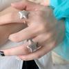 Korean Fashion Star Geometric Silver Color Open Rings For Women Girls Trendy Party Aesthetic Jewelry Y2K Harajuku Accessories