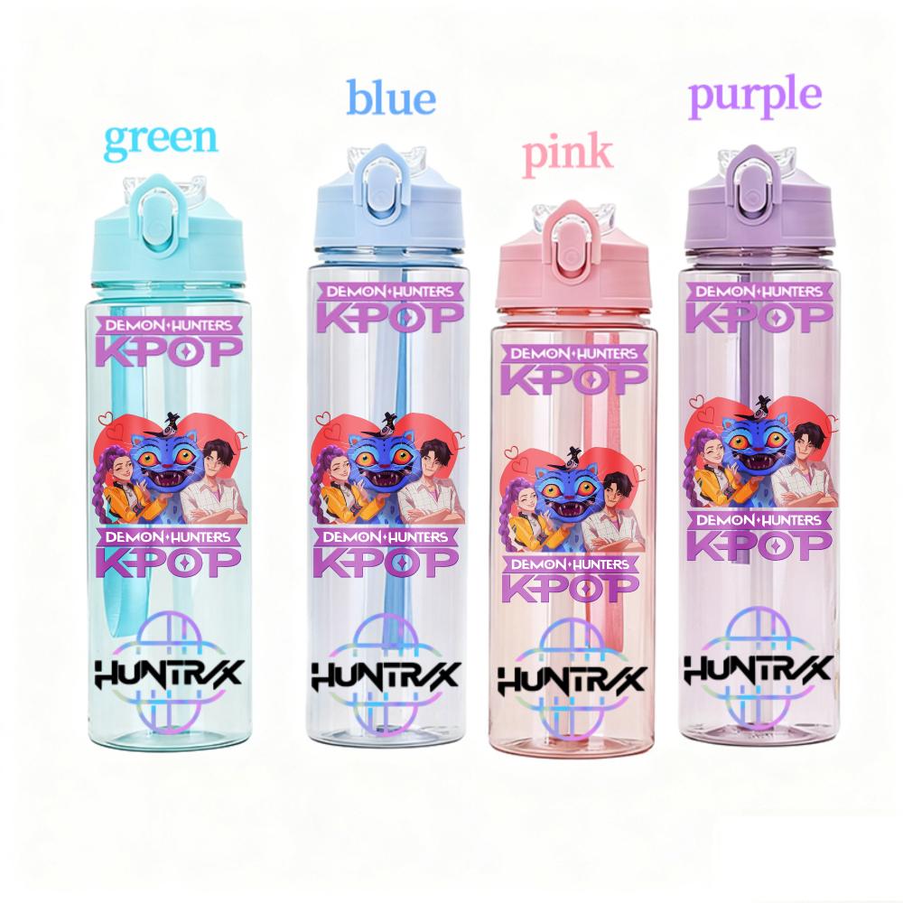 Demon Hunters Fashion Cups Girls High Quality Water Bottle Sport Leak Proof Plastic Cute Cup Students Gifts KPOP for Kid Friendly Entertaining Fun