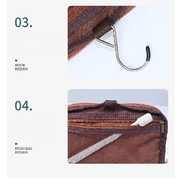 Menn Vintage Luksus Toalettveske Reise Nødvendig Business Kosmetisk Makeup Cases Mann Hengende Oppbevaring Organizer Vaskeposer