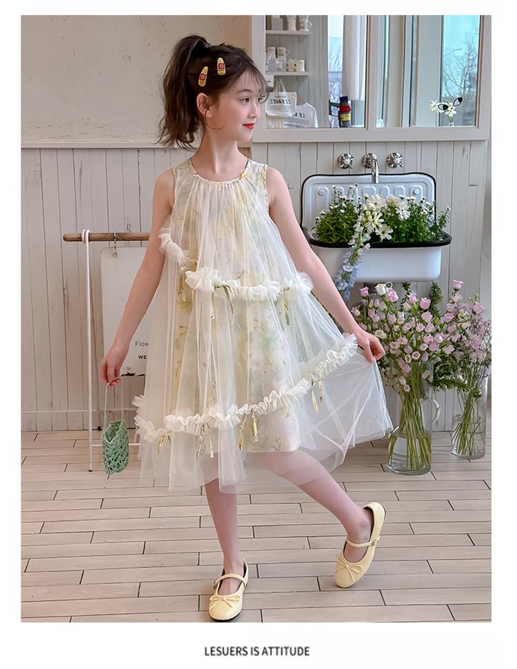 Girls' Summer Dress Princess Dress 2026 New Dress Girls' Summer Vest Dress Children's Summer Dress Long Dress