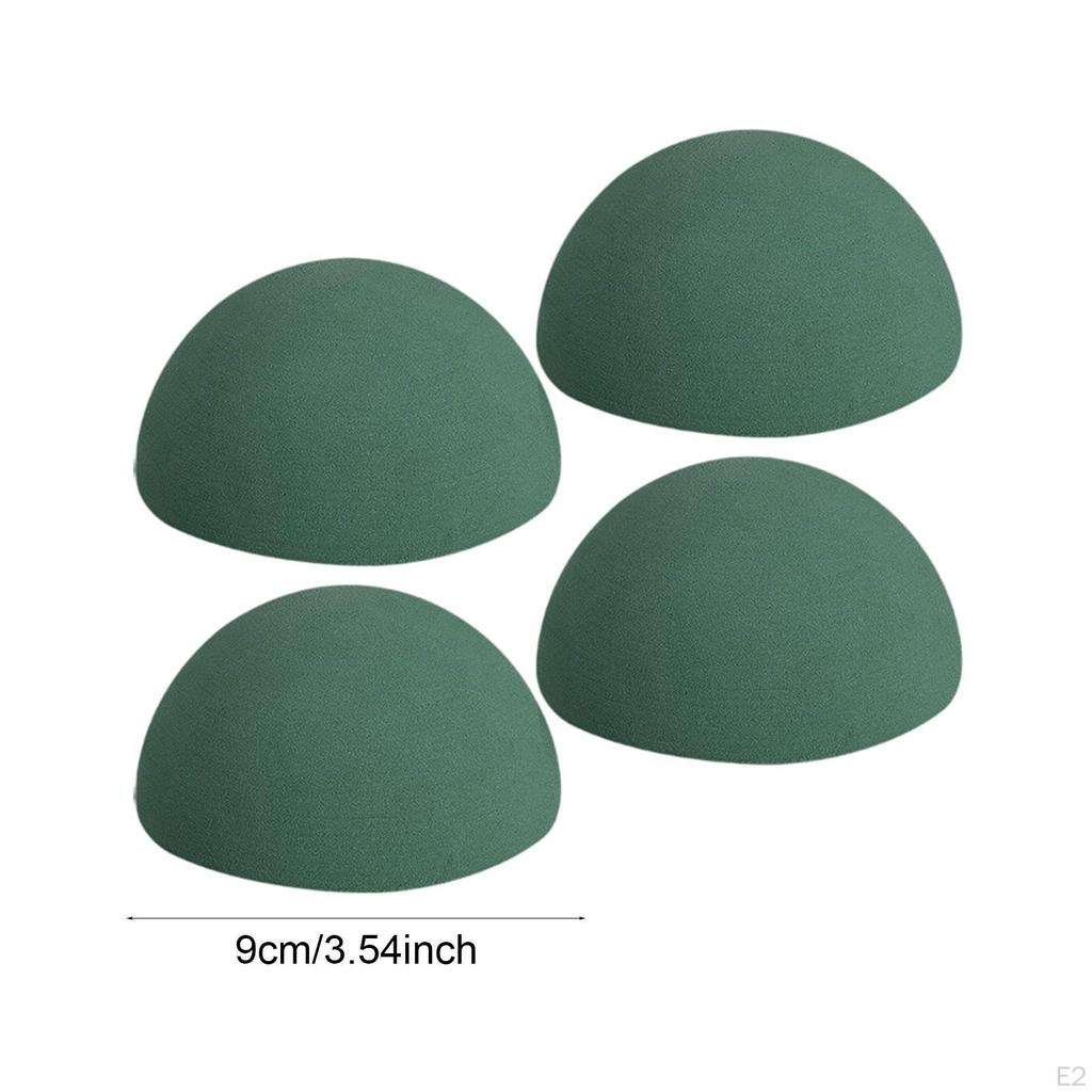 4 Pieces Floral Dry Foam Hemispherical Plant Foams Supplies Decorative Blocks Green for