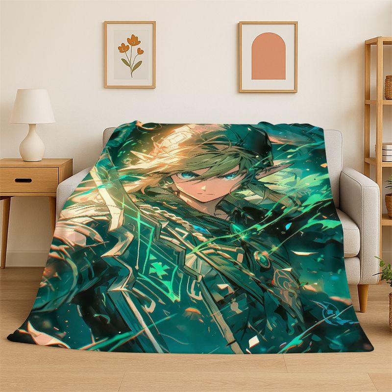 Classic Z-Zelda Cartoon Games Soft Flannel Throw Blanket,Cozy Blanket for Bed,Couch,Sofa,Bedroom,Living Room,Picnic Kids Camping