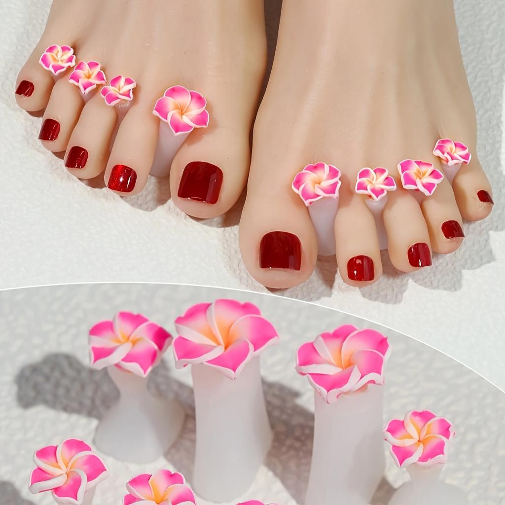 8 PCS Silicone Flower Nail Dividers Black Flower Petal Toe Separators Pedicure and Manicure Women s Flower Nail Art Stickers, Daily DIY Nail Care Tool