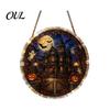 Indoor Outdoor Holiday Display Halloween Acrylic Puzzle Sun Catcher, DIY Spooky Suncatcher Kit, Party Hanging Adornments Gothic Stained Glass