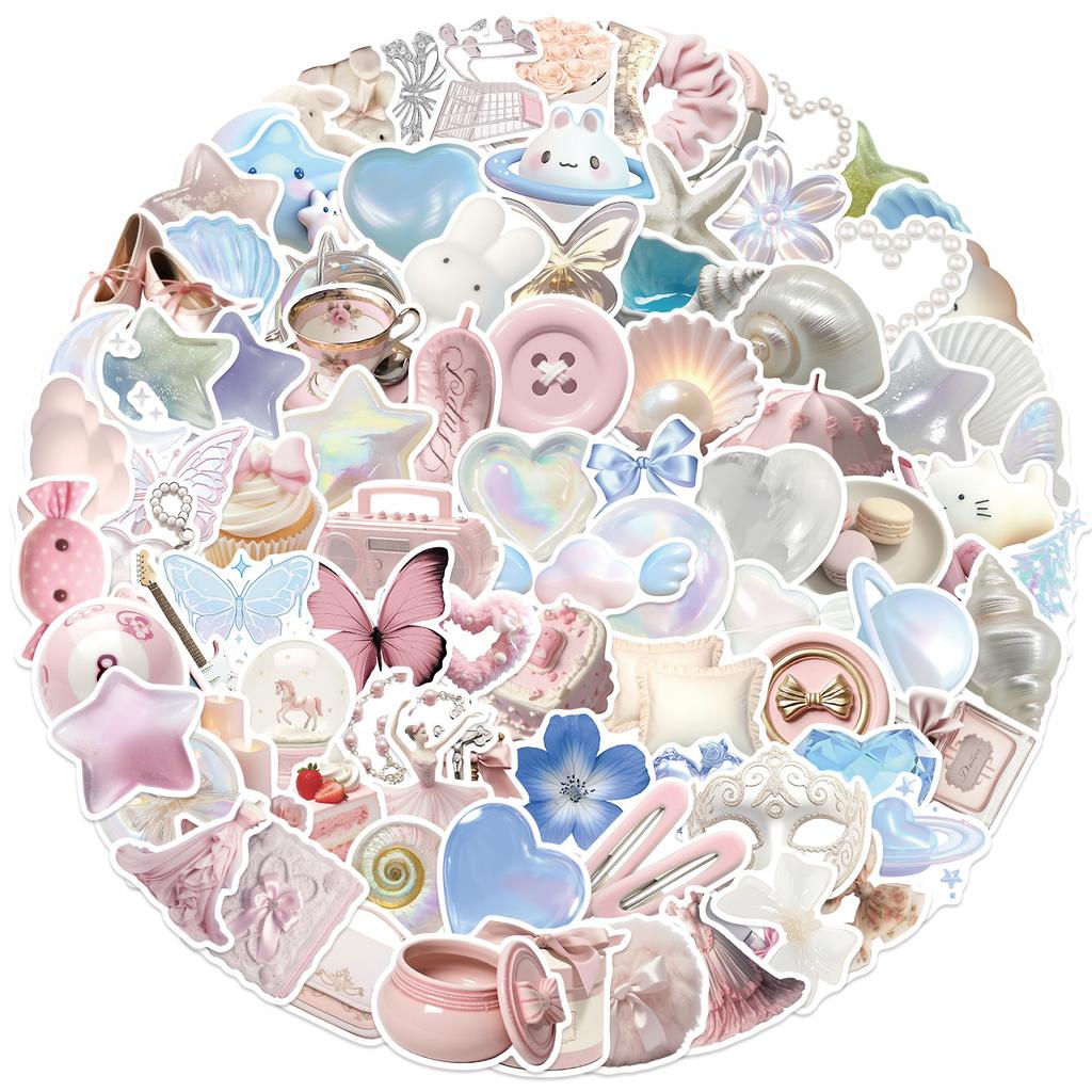 100 Cartoon Gentle Ins Aesthetic Graffiti Stickers DIY Decorative Guitar Notebook Suitcase DIY Waterproof