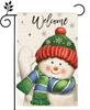 Christmas Welcome Christmas Snowman Garden Ag 12x18 Inch Double Sided Burlap Xmas Winter Holiday Yard Outdoor Yard Lawn