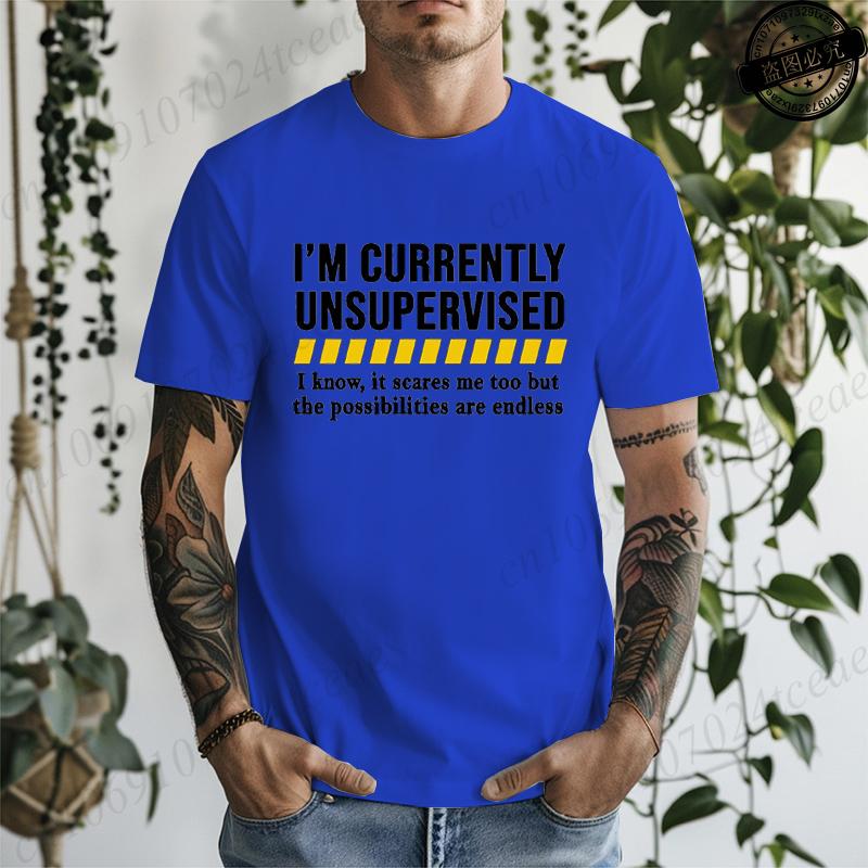 Funny T Shirt Funny Shirts for Men Funny Saying Mens TShirts Sarcastic Dad TShirtsCurrently Unsupervised Mens Tee Tops S