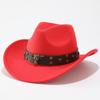 Overseas upturned top hat Western cowboy hat Tibetan felt hat Cow head grassland plateau ethnic style outdoor hat men
