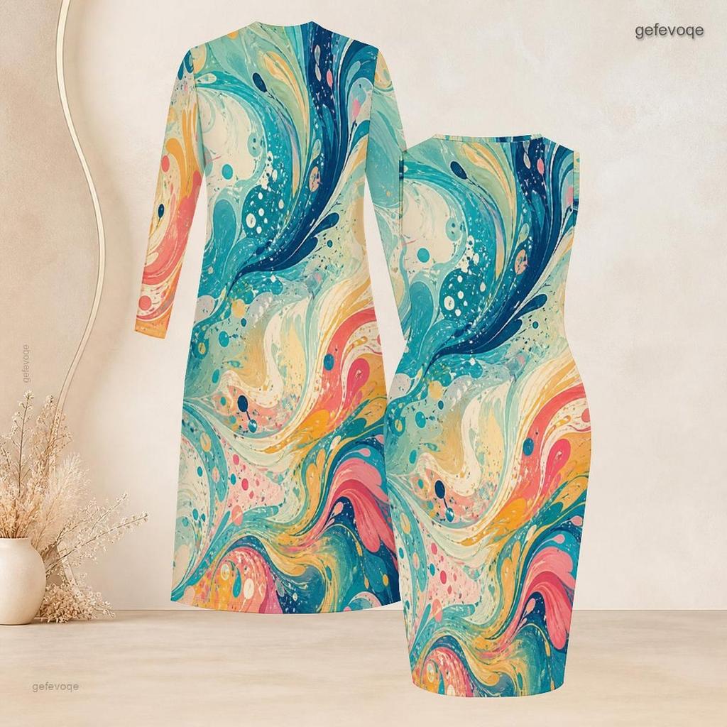 Women Plus Size Printed Two Piece Set Long Sleeve Open Front Cardigan Sleeveless Bodycon Dress Black Pink