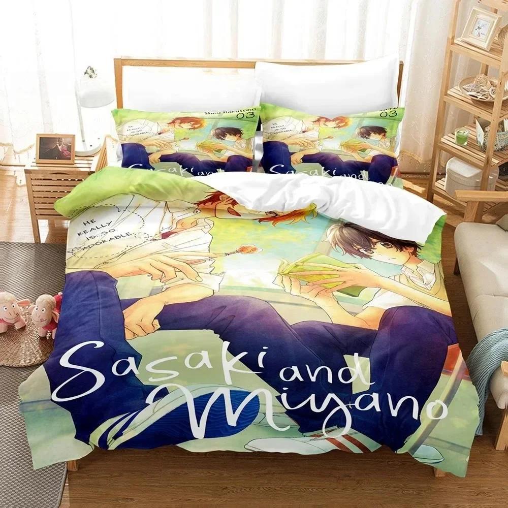 3D Anime Kawaii Sasaki To Miyano Bedding Set Printed Bed Set With Pillowcase Bed Duvet Cover Single Double Queen Super King Size