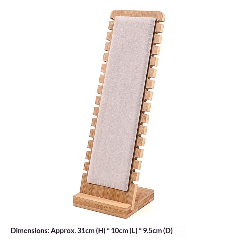 Bamboo and Wood Necklace Display Stand, Pendant Stand, L-shaped Vertical Jewelry Stand, Removable Jewelry Display Board, Jewelry Display Props