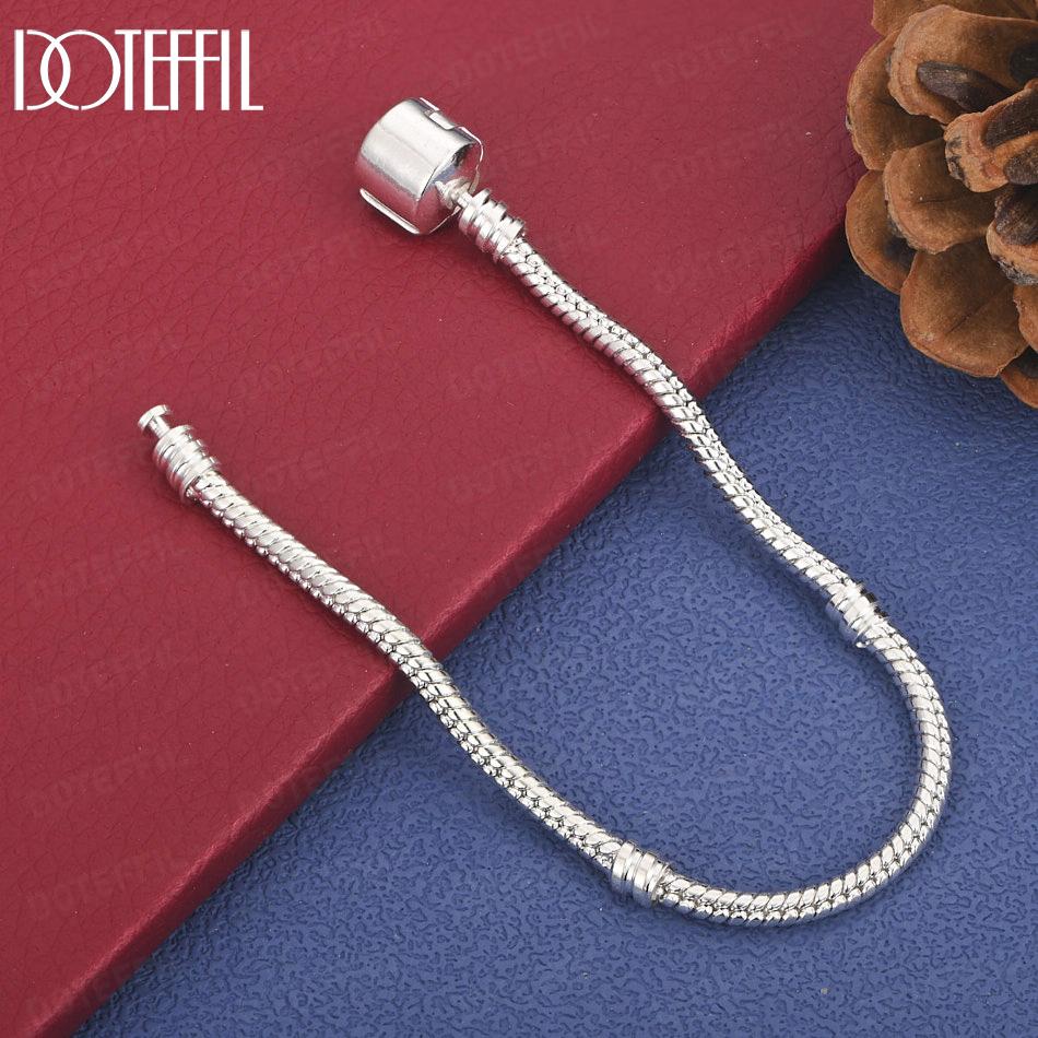 Браслет-цепочка «Змея» из стерлингового серебра 925 пробы, 12-23 см, модные свадебные украшения 16cm