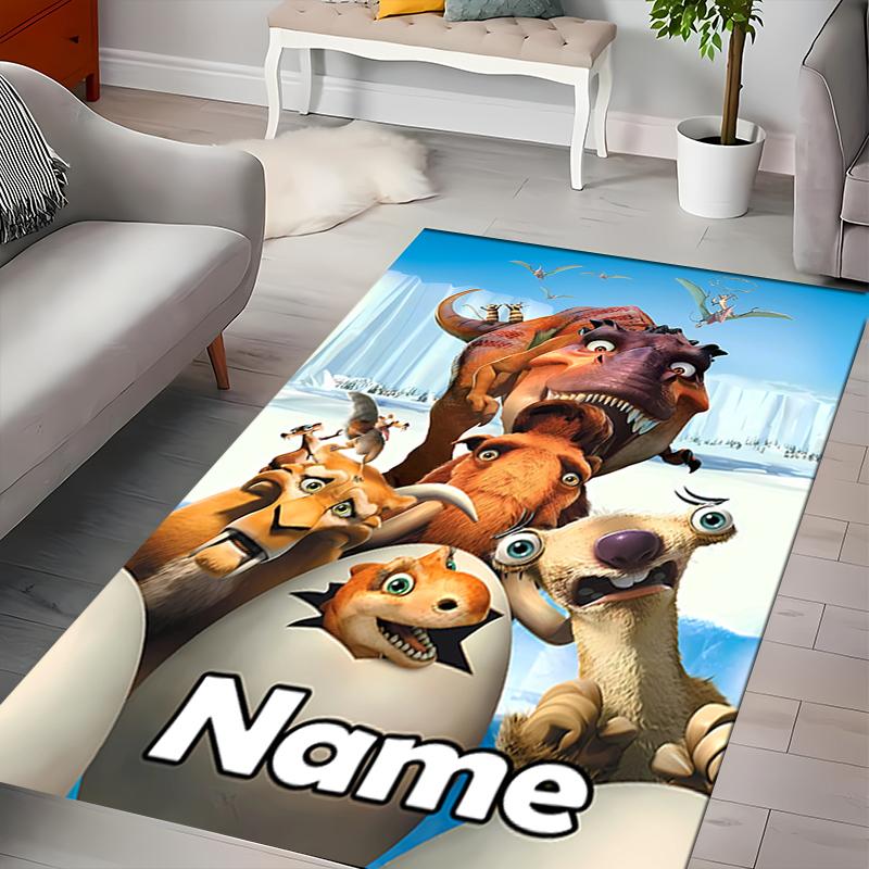 Custom Personalization Ice Age Dawn of the Dinosaurs Area Rug - Perfect For Kitchen, Bathroom,Laundry Room Decor Large Size Available,Gift All Seasons