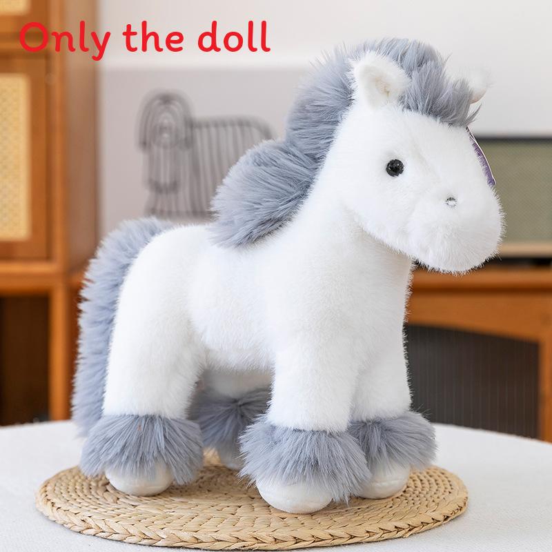 

Cute Cartoon Pony Animal Plush Toy Decoration Ornament For Room Children 25cm білий