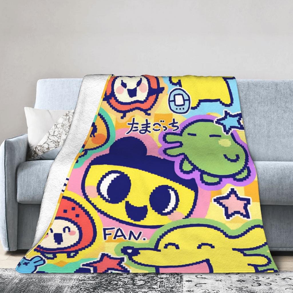 Tamagotchis Cartoon Blanket Velvet Summer Air Conditioning Cute Portable Ultra-Soft Throw Blankets for Bedding Plush Thin Quilt