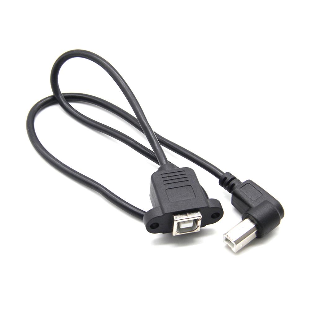 

USB A Male to USB-B Female Cable USB2.0 Elbow B Male to Female Cord USB Type B Wire Printer Panel Mount Extension Cable