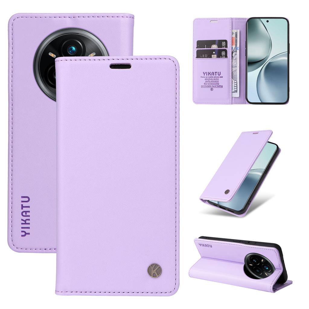 Pro Realme 14 Pro+ 5G Pouzdra na telefon YIKATU Magnetické zavírání PU kůže Mobilní kryt