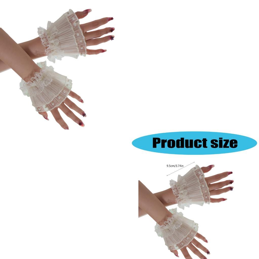 Artificial Pearls Lace Arm Sleeves Faux Cuff Sleeves For Women Photography Wear