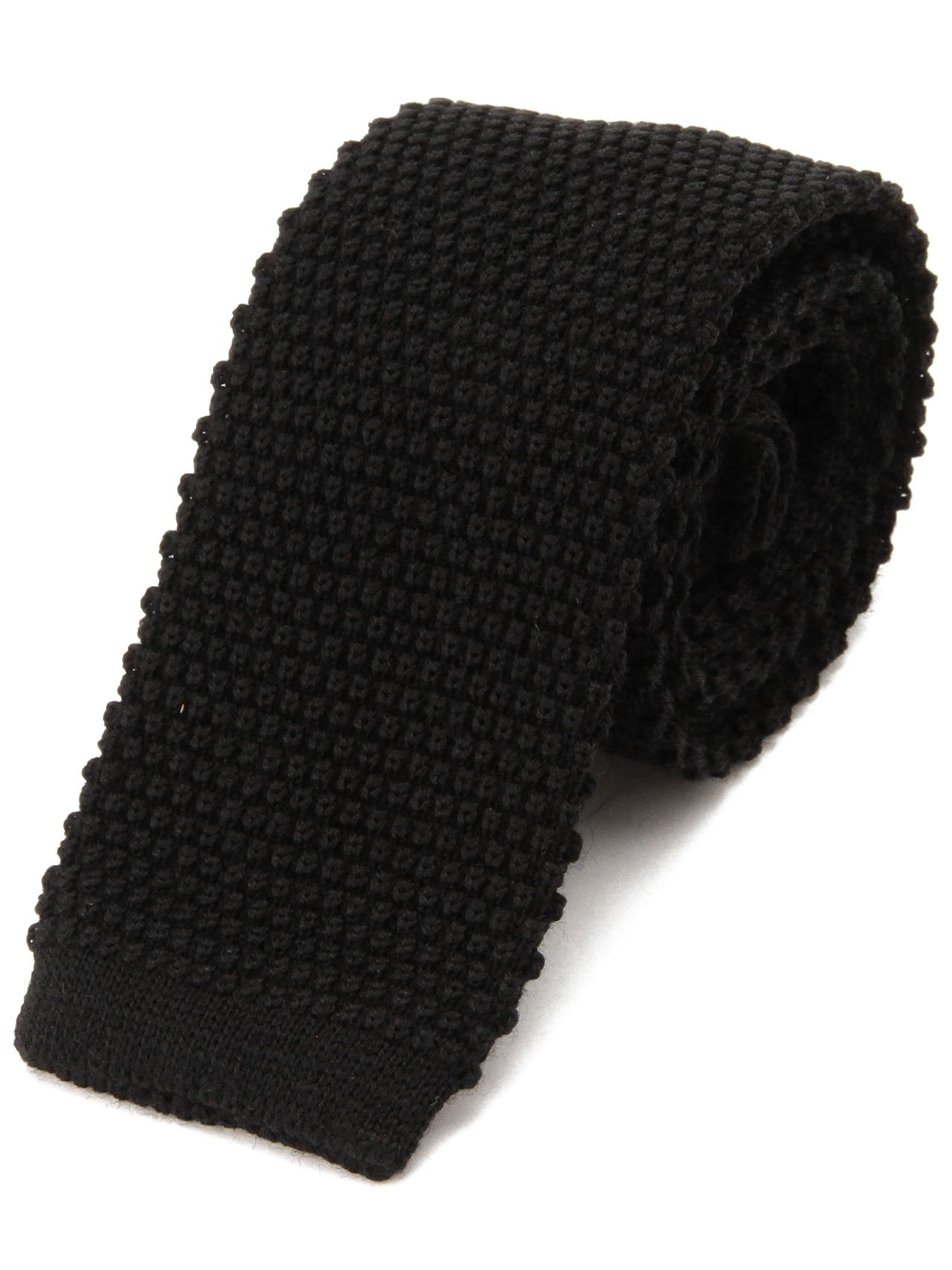 [BEAMS PLUS] Men s Wool Knit Tie, BLACK, Size 0, 38440069107