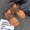 2025 autumn new leather platform heightening Martin boots British style lace-up big head retro cool tooling shoes