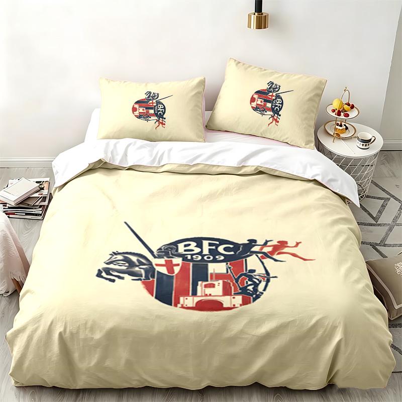 Bologna Football Club 3pc set Perfect for bedroom use Comfortable bedding set includes a duvet cover and two pillowcases Ideal birthday or Christmas g