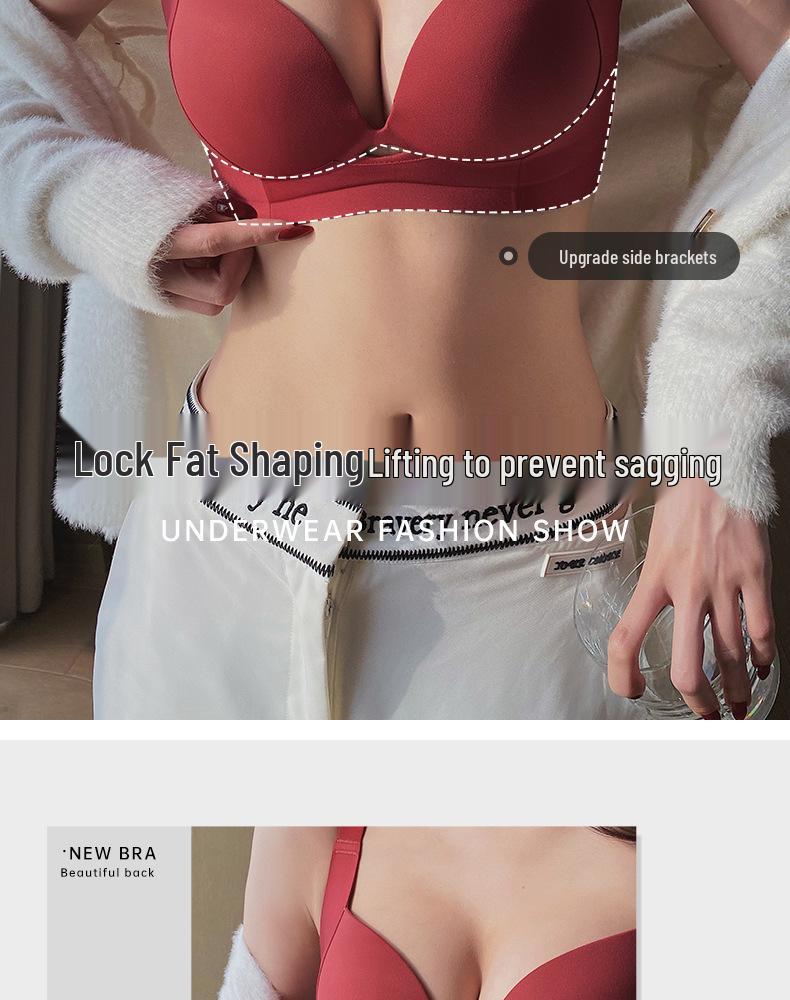 Tithonus Goddess Women's Lingerie: Benming Year Seamless Bra with Side Support and Anti-Sagging Design for a Slimmer Look.